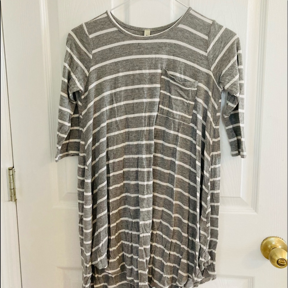 3/4 sleeve striped dress